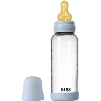 BIBS Baby Glass Bottle Round Latex biberon anticolici - imagine 3